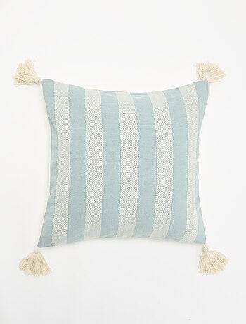 Capa de almofada quadrada com pompons