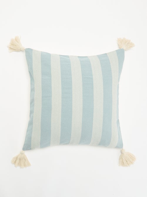 Capa de almofada quadrada com pompons - Kiabi