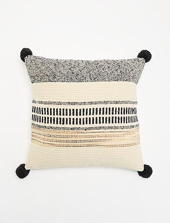 Capa de almofada quadrada com pompons