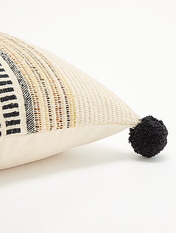 Capa de almofada quadrada com pompons