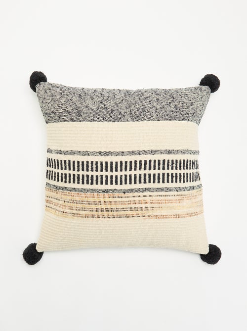 Capa de almofada quadrada com pompons - Kiabi Capa de almofada quadrada com pompons - Kiabi