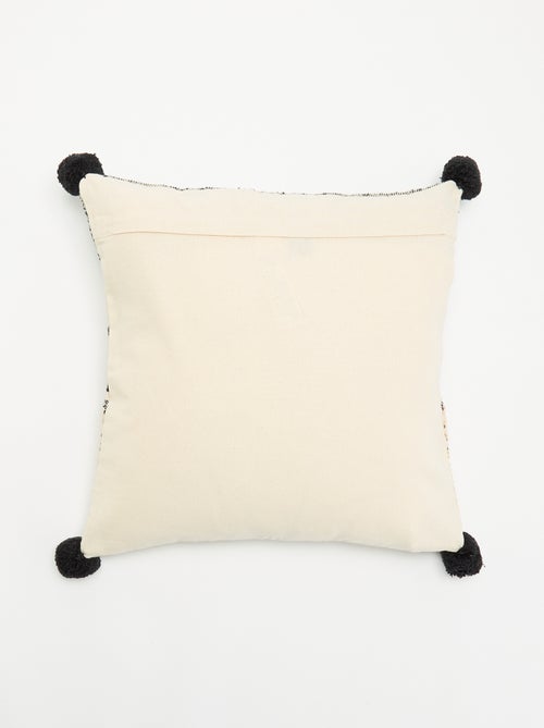 Capa de almofada quadrada com pompons - Kiabi Capa de almofada quadrada com pompons - Kiabi