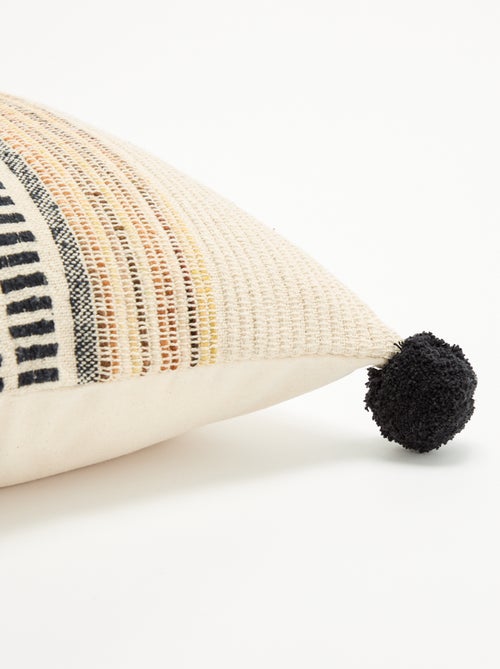 Capa de almofada quadrada com pompons - Kiabi Capa de almofada quadrada com pompons - Kiabi
