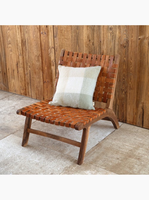 Capa de almofada xadrez com aspeto de mohair - Kiabi Capa de almofada xadrez com aspeto de mohair - Kiabi