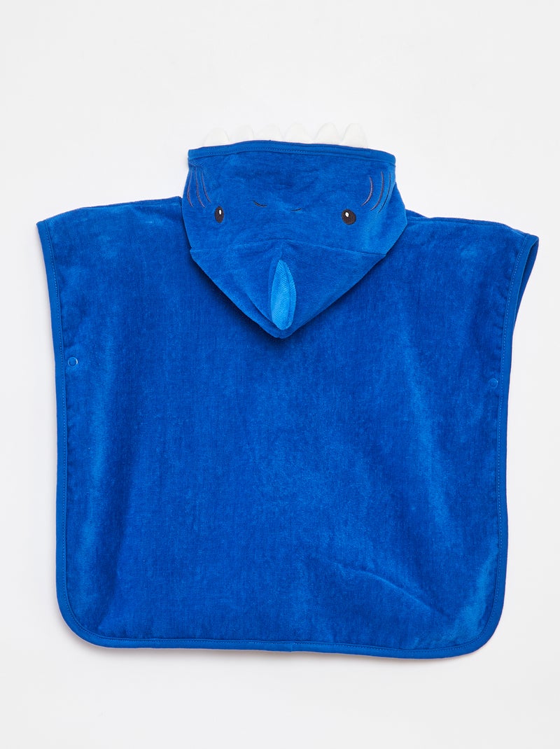 Capa de banho com capuz em forma de tubarão AZUL - Kiabi