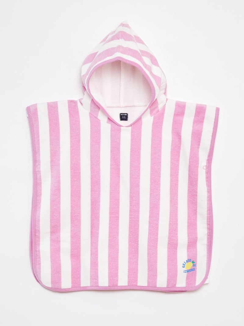 Capa de banho em felpa às riscas ROSA - Kiabi