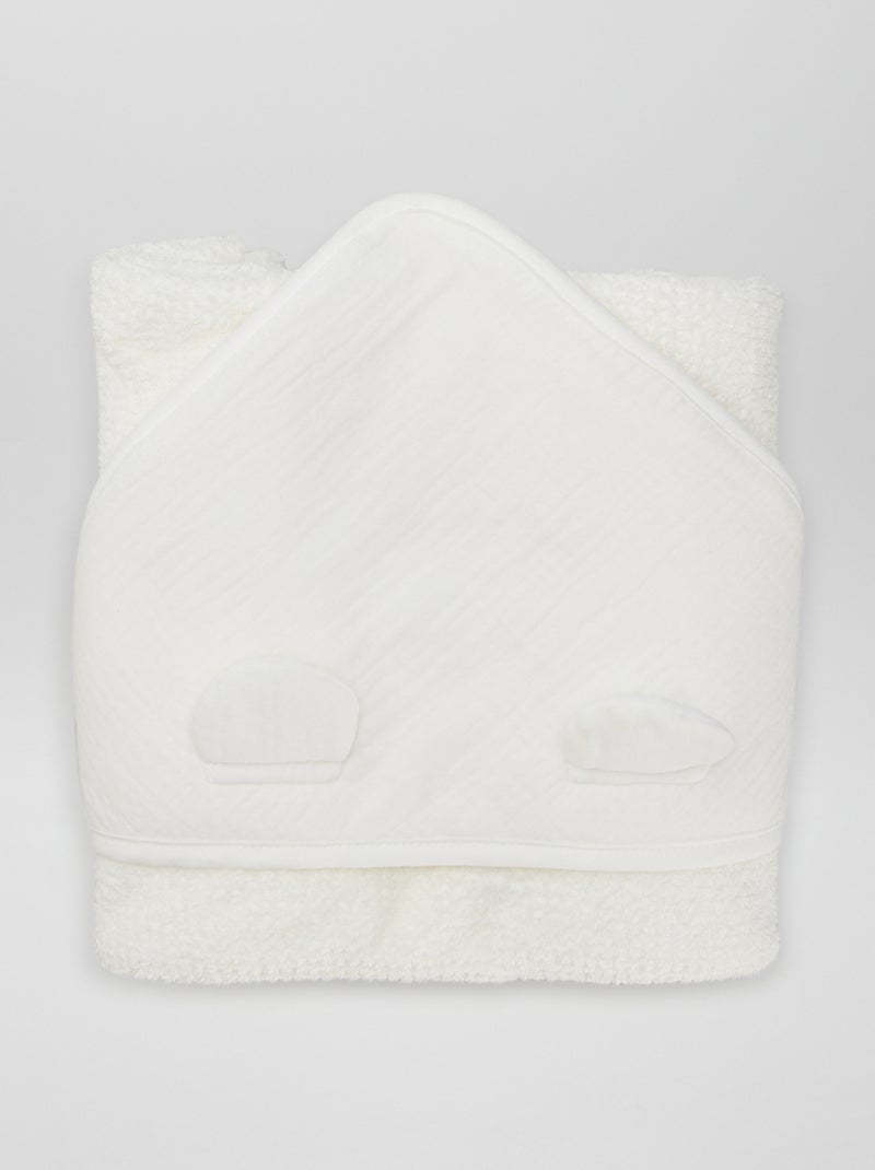 Capa de banho em felpa Branco - Kiabi