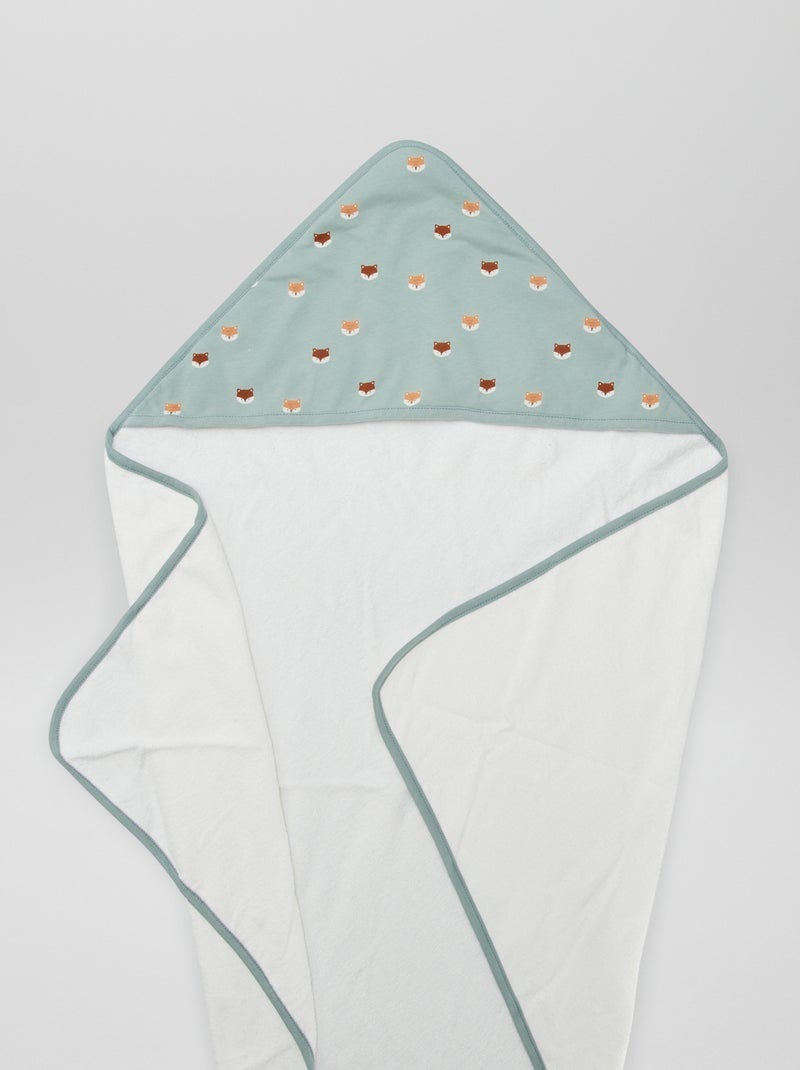 Capa de banho em felpa com capuz estampado AZUL - Kiabi