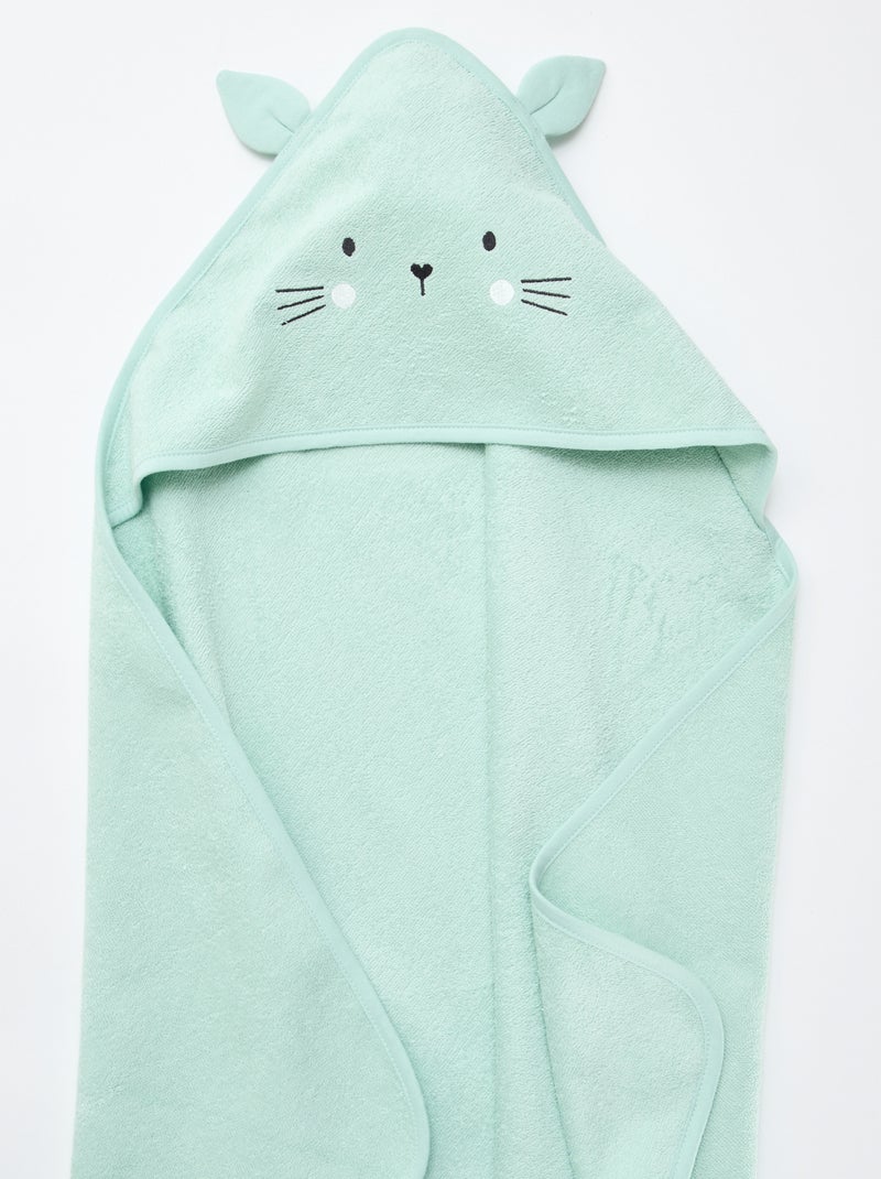 Capa de banho em felpa com orelhas de animais Azul - Kiabi