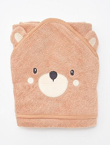 Capa de banho em felpa com orelhas de animais