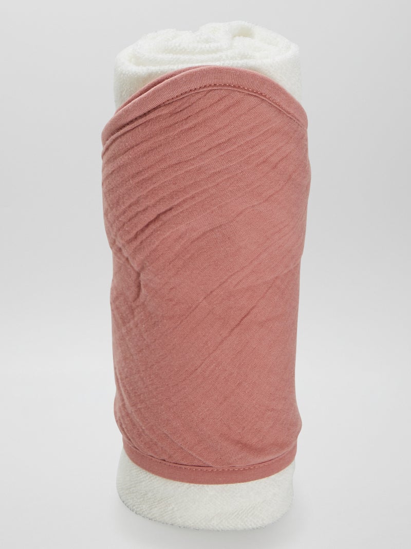 Capa de banho em felpa em gaze de algodão ROSA - Kiabi