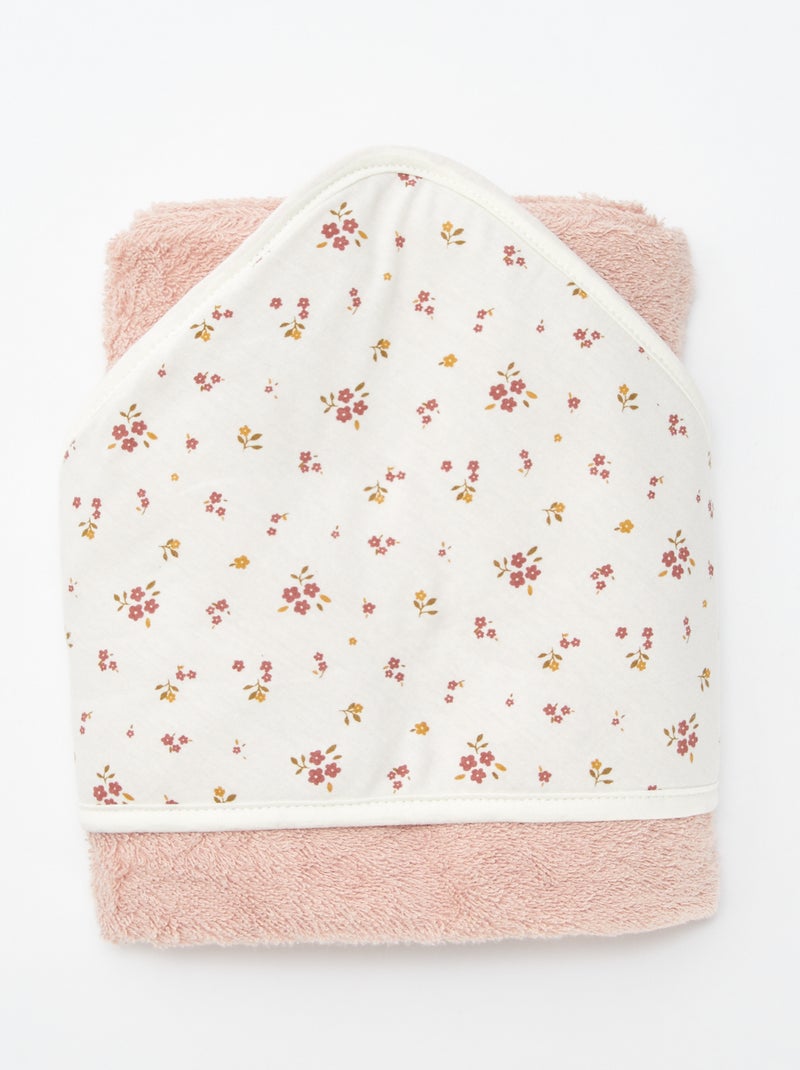 Capa de banho em felpa estampada - 75 x 75 cm BRANCO - Kiabi