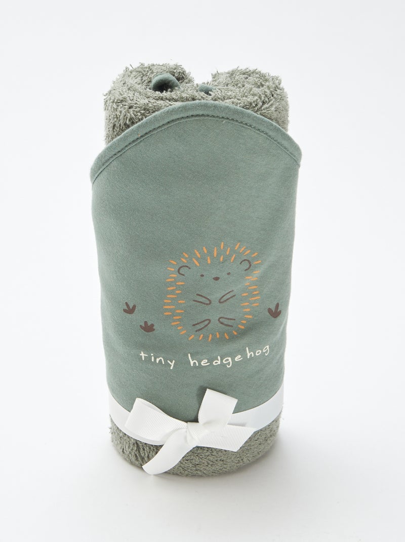 Capa de banho em felpa estampada - 75 x 75 cm VERDE - Kiabi