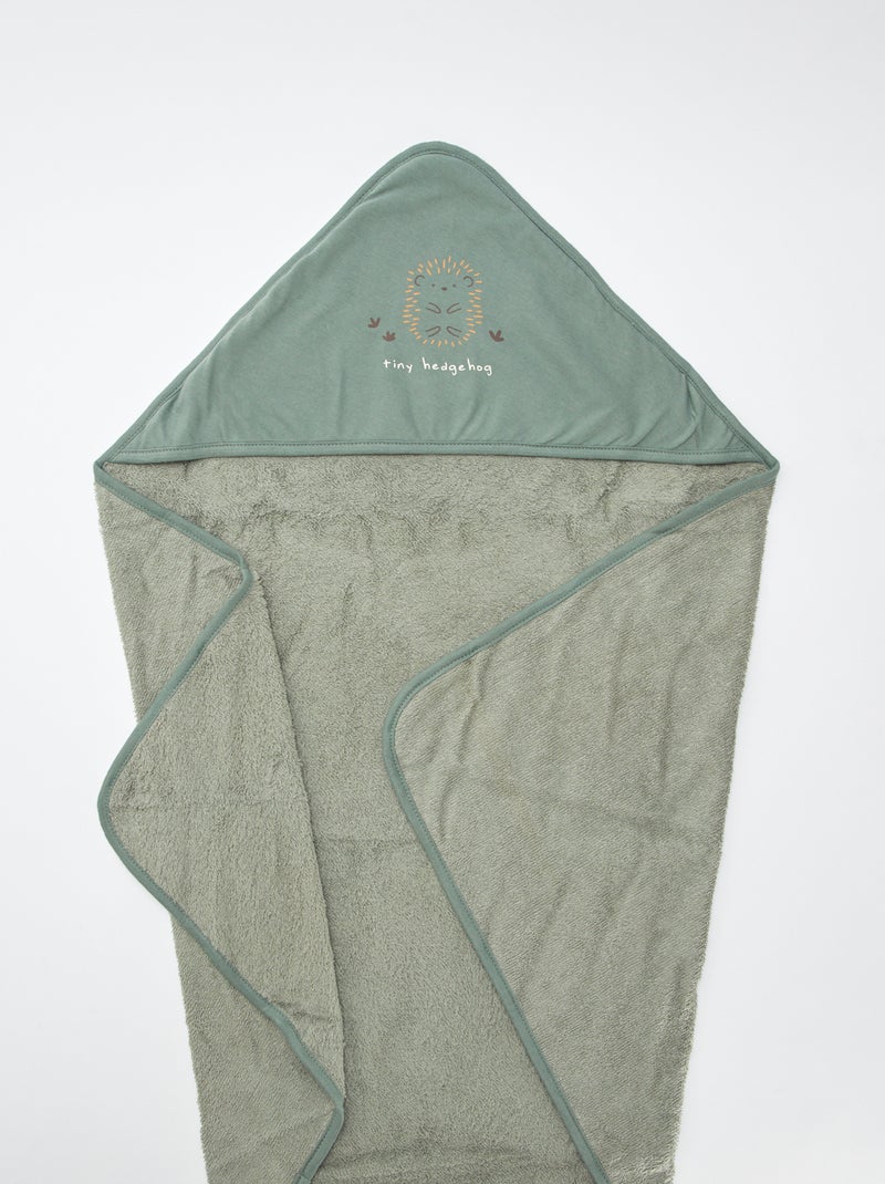 Capa de banho em felpa estampada - 75 x 75 cm VERDE - Kiabi