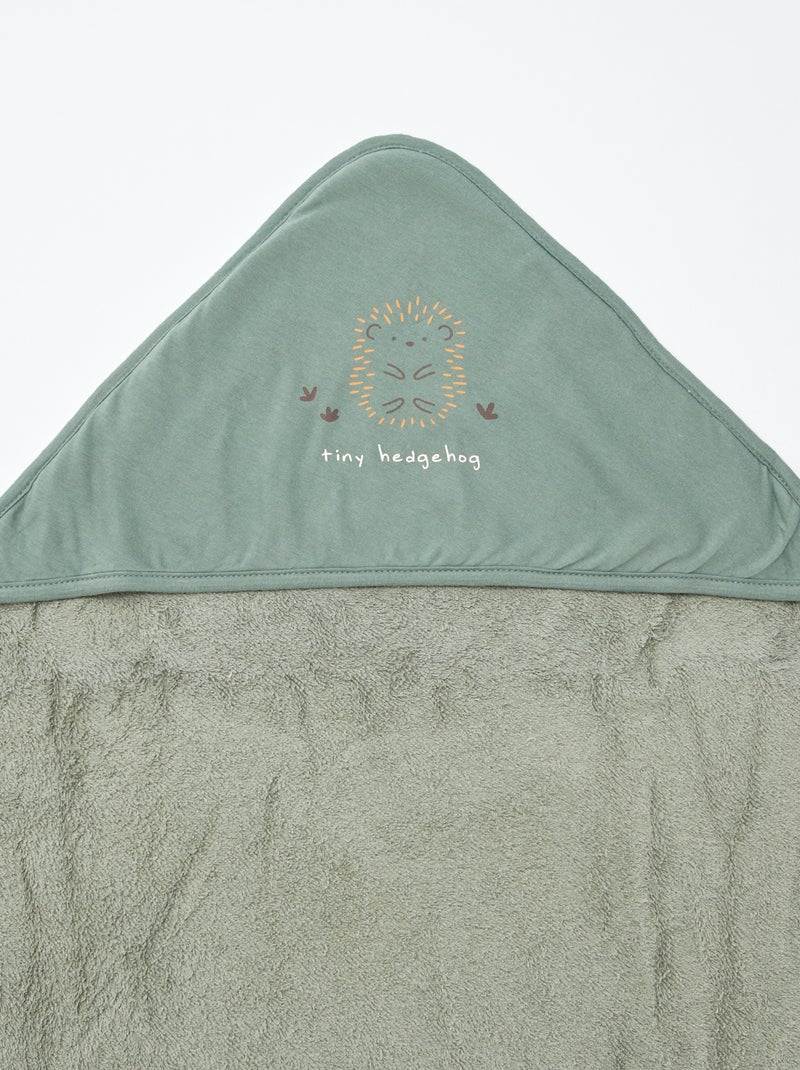 Capa de banho em felpa estampada - 75 x 75 cm VERDE - Kiabi