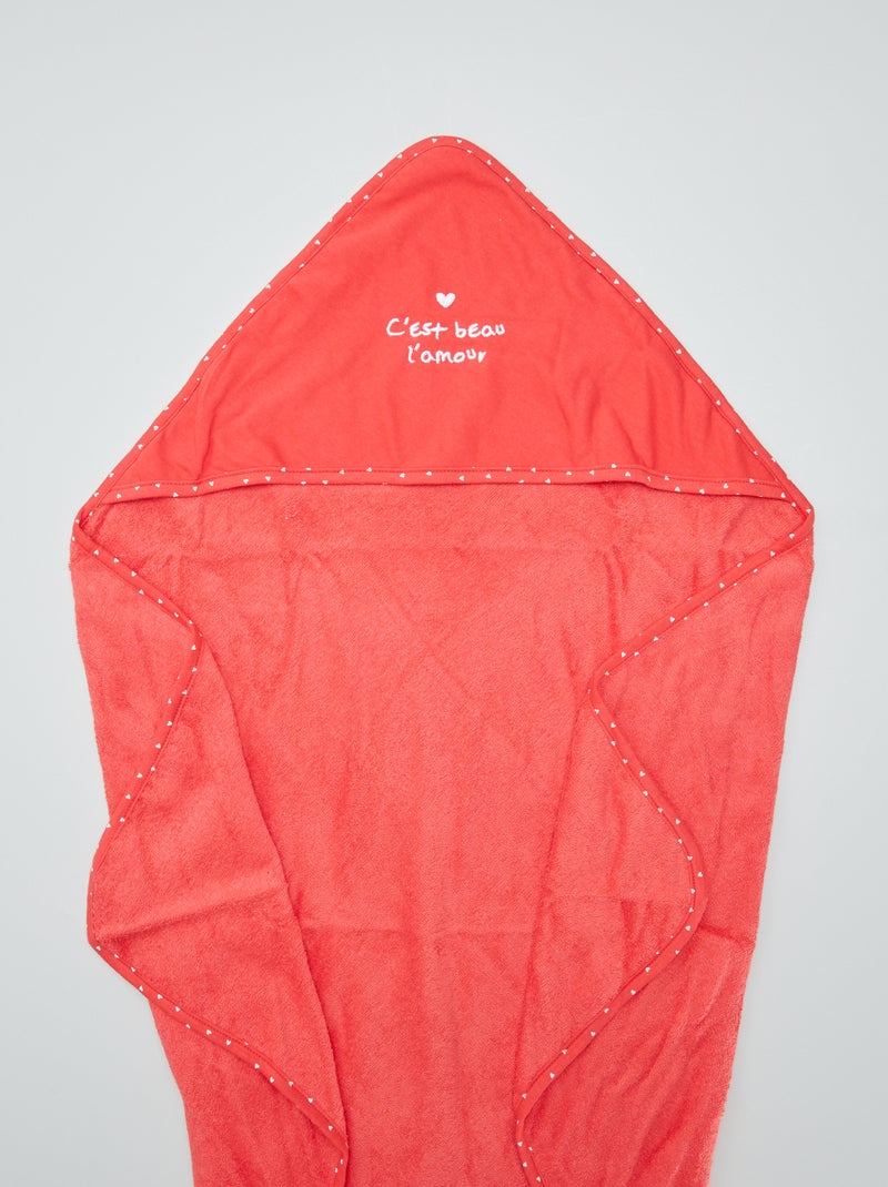 Capa de banho em felpa VERMELHO - Kiabi