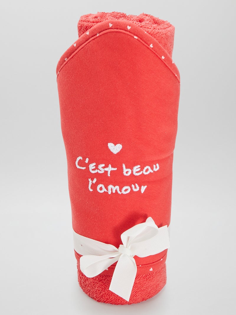 Capa de banho em felpa VERMELHO - Kiabi