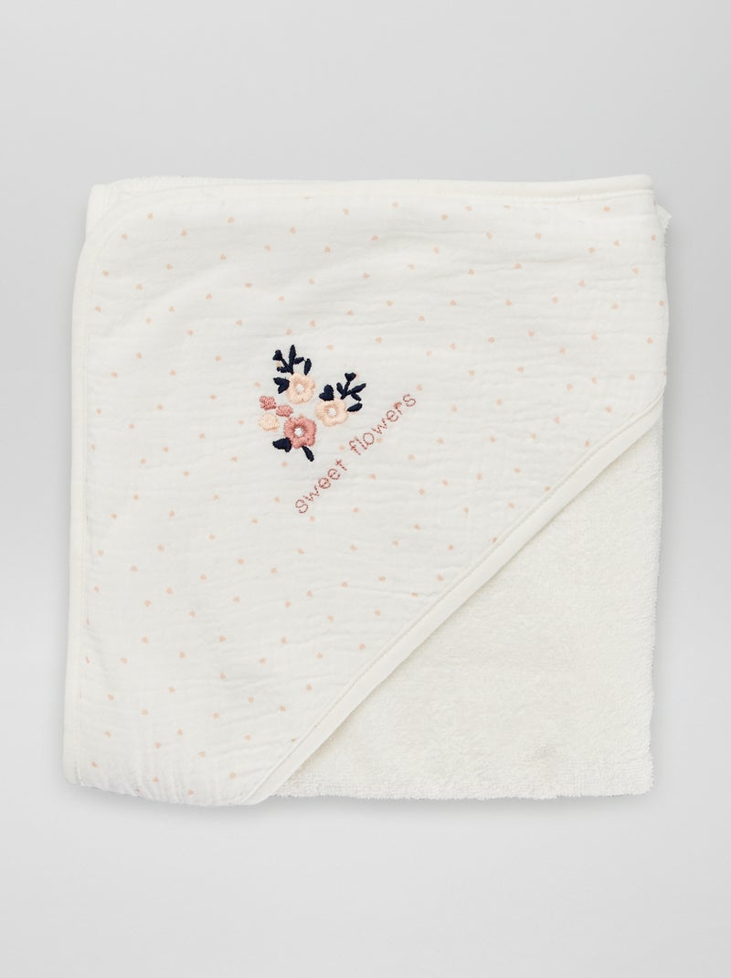 Capa de banho + luva de banho - 2 peças BRANCO - Kiabi