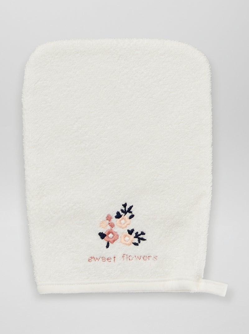 Capa de banho + luva de banho - 2 peças BRANCO - Kiabi