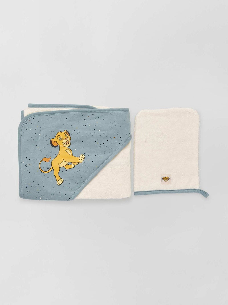 Capa de banho + luva de banho AZUL - Kiabi