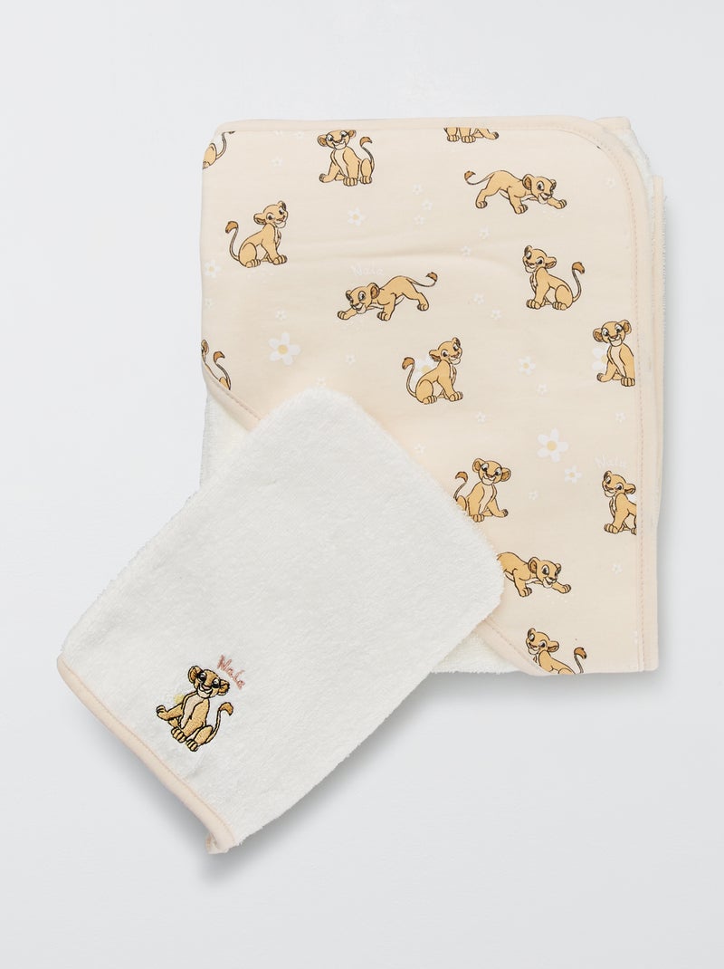 Capa de banho + luva de banho 'Nala' BRANCO - Kiabi