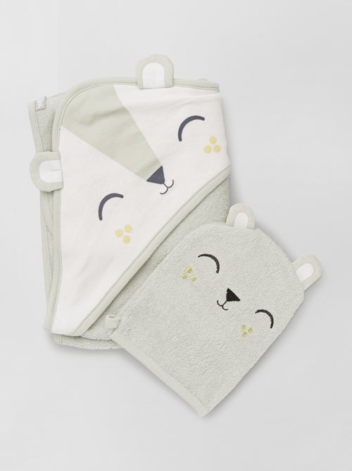 Capa de banho + luva de banho 'Petit béguin' - Kiabi