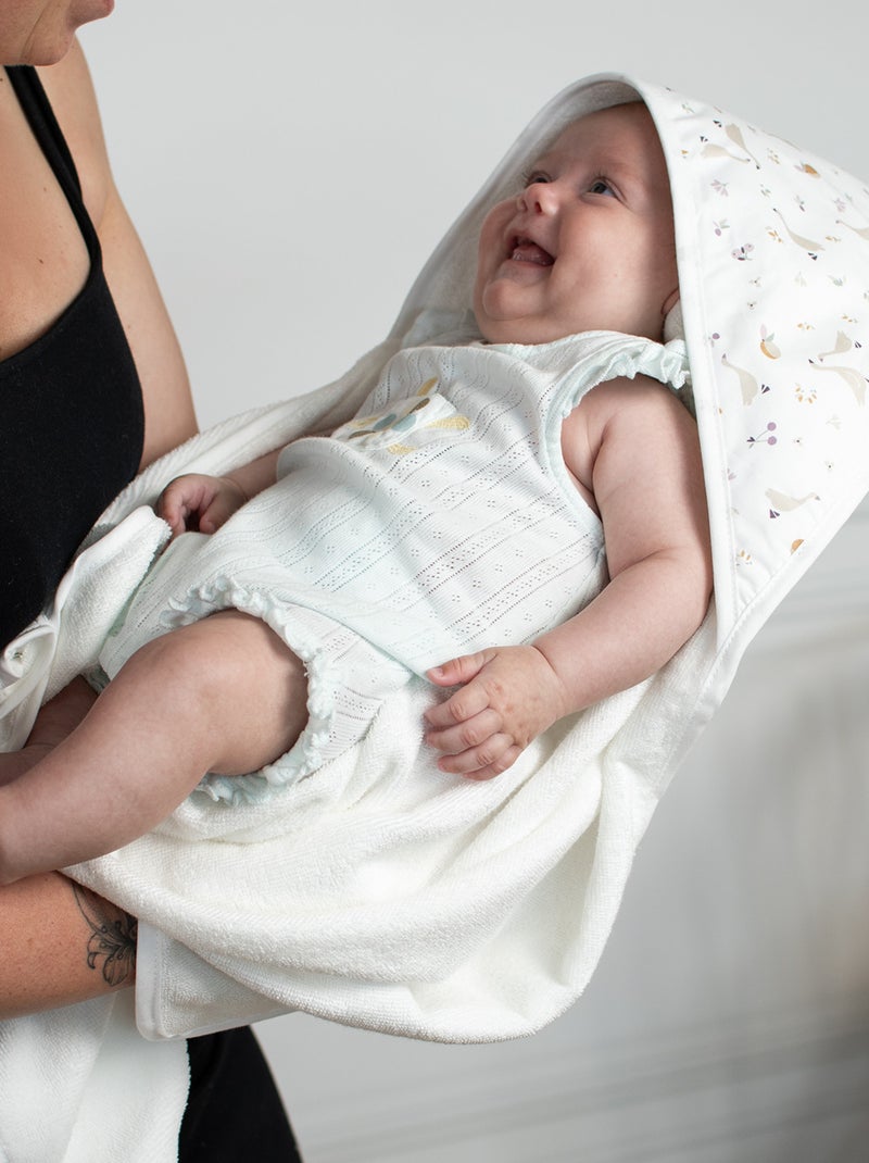 Capa de banho para bebê em algodão e bambu | sevira kids Branco - Kiabi