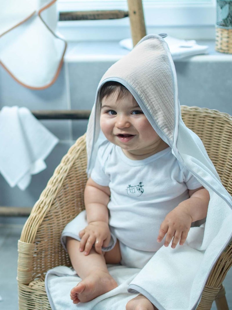 Capa de banho para bebé em gaze de algodão e bambu | sevira kids Castanho-claro - Kiabi
