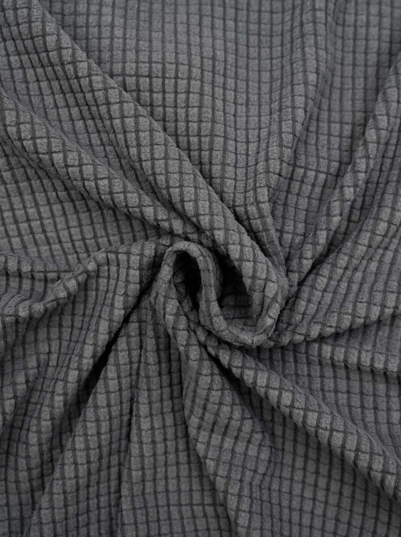 Capa de cadeira elástica em relevo para assento de 40 a 50 cm Cinza antracite - Kiabi