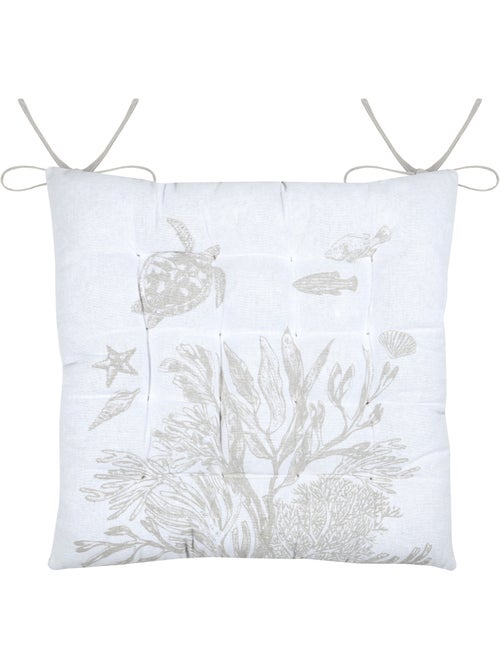 Capa de cadeira em polycotton acolchoado de 16 pontos com atilhos - Kiabi