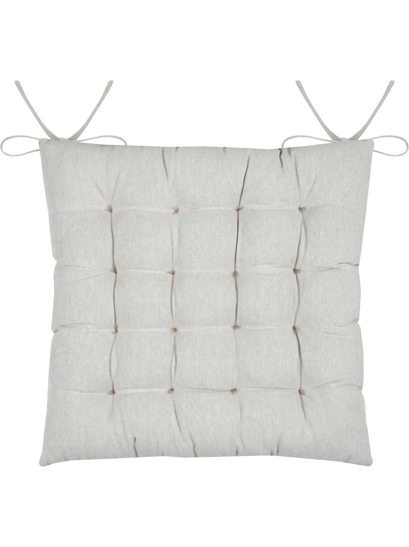 Capa de cadeira em polycotton acolchoado de 16 pontos com atilhos Branco - Kiabi