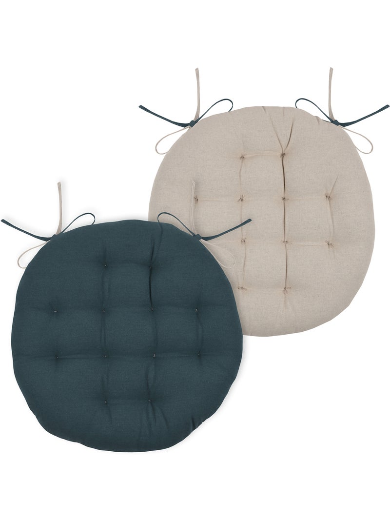 Capa de cadeira redonda em dois tons Azul escuro - Kiabi