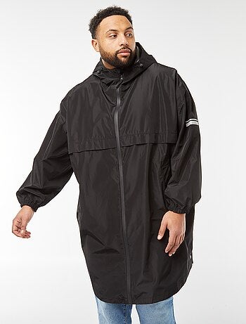 Capa de chuva comprida com capuz