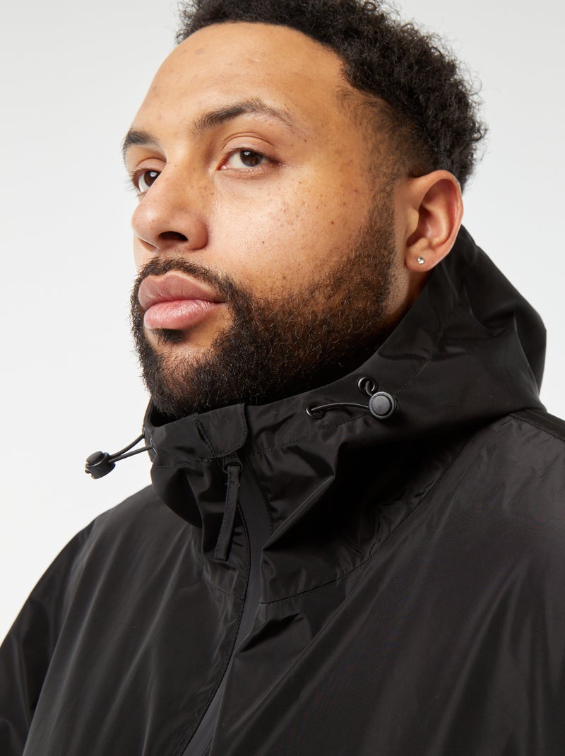 Capa de chuva comprida com capuz Preto - Kiabi