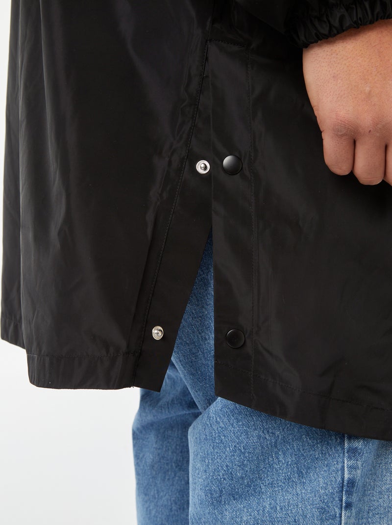 Capa de chuva comprida com capuz Preto - Kiabi