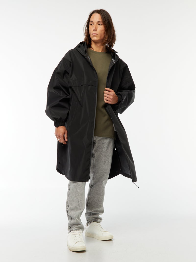Capa de chuva impermeável com capuz Preto - Kiabi