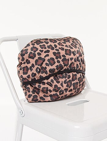 Capa de chuva repelente de água com estampado de leopardo
