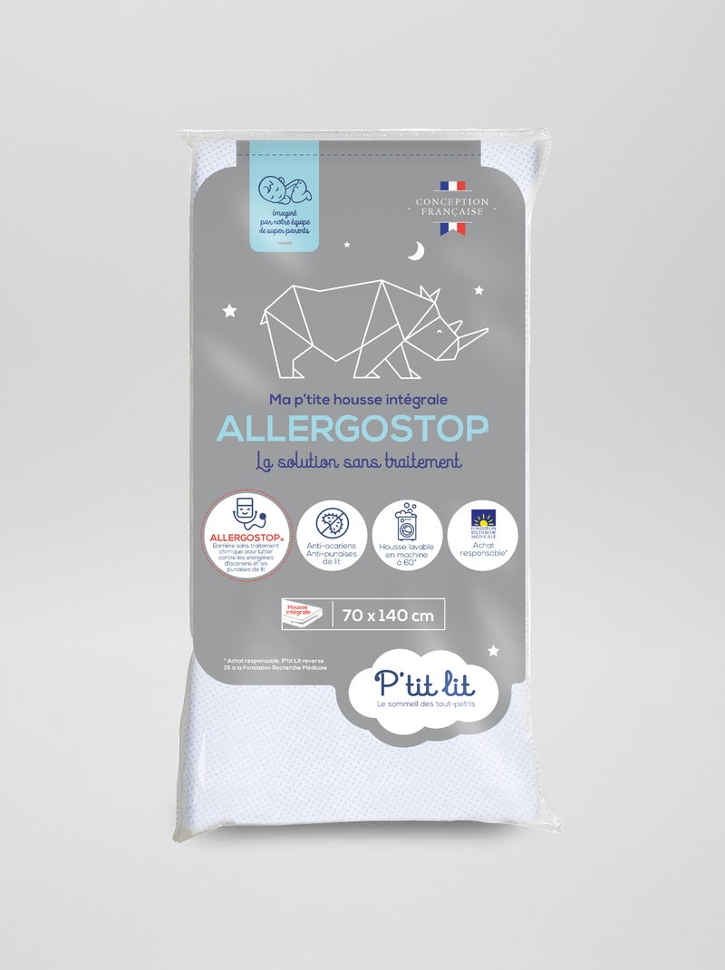 Capa de colchão bebé antiácaros Branco - Kiabi