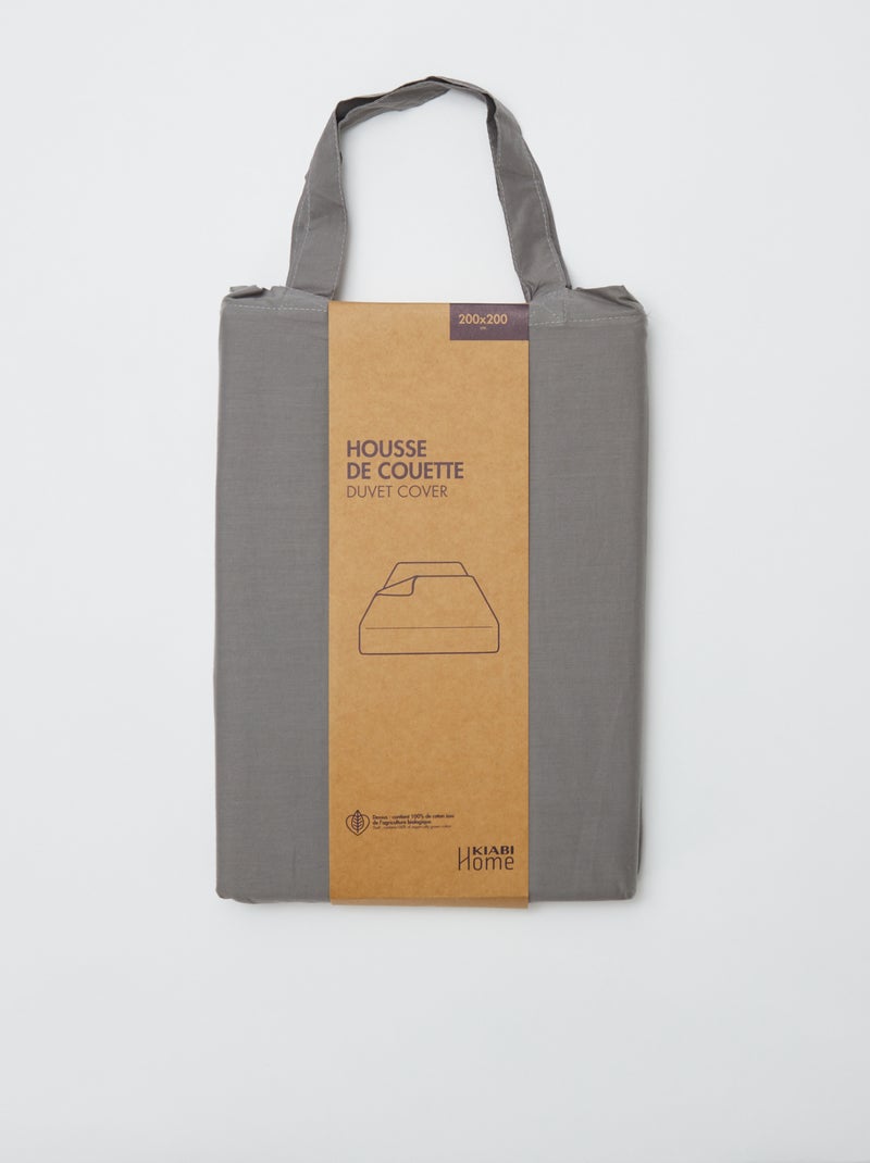 Capa de edredão (200 x 200cm) - Kiabi Home Cinza - Kiabi
