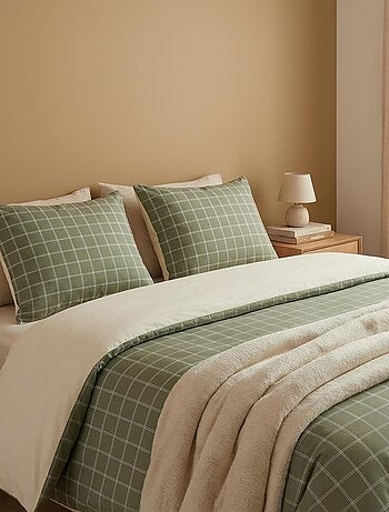 Capa de edredão (260 x 240cm) com padrão de xadrez