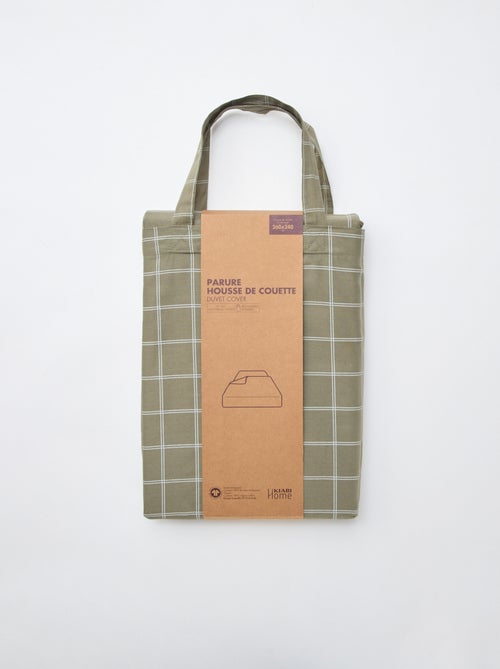 Capa de edredão (260 x 240cm) com padrão de xadrez - Kiabi