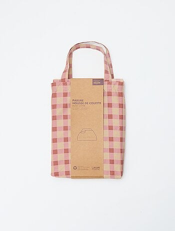 Capa de edredão (260 x 240cm) com padrão de xadrez