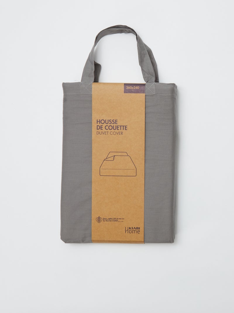 Capa de edredão (260x240 cm) - Kiabi Home Cinza - Kiabi