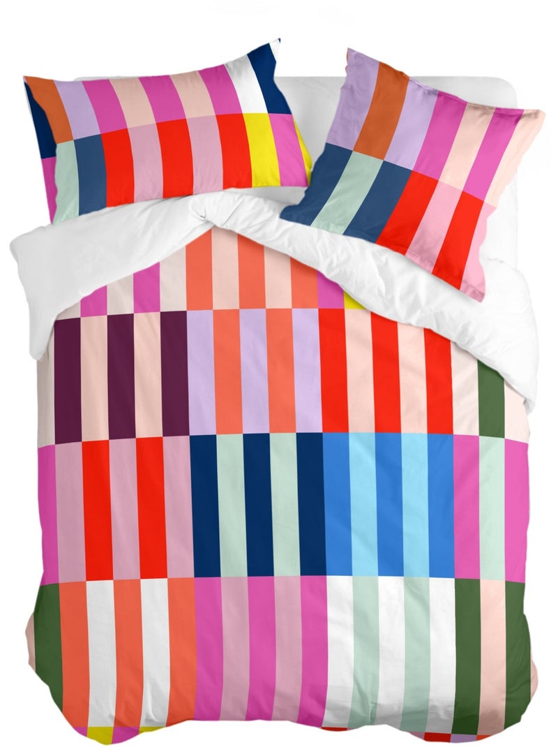 Capa de edredão Color pop "Happyfriday" Multicolorido - Kiabi