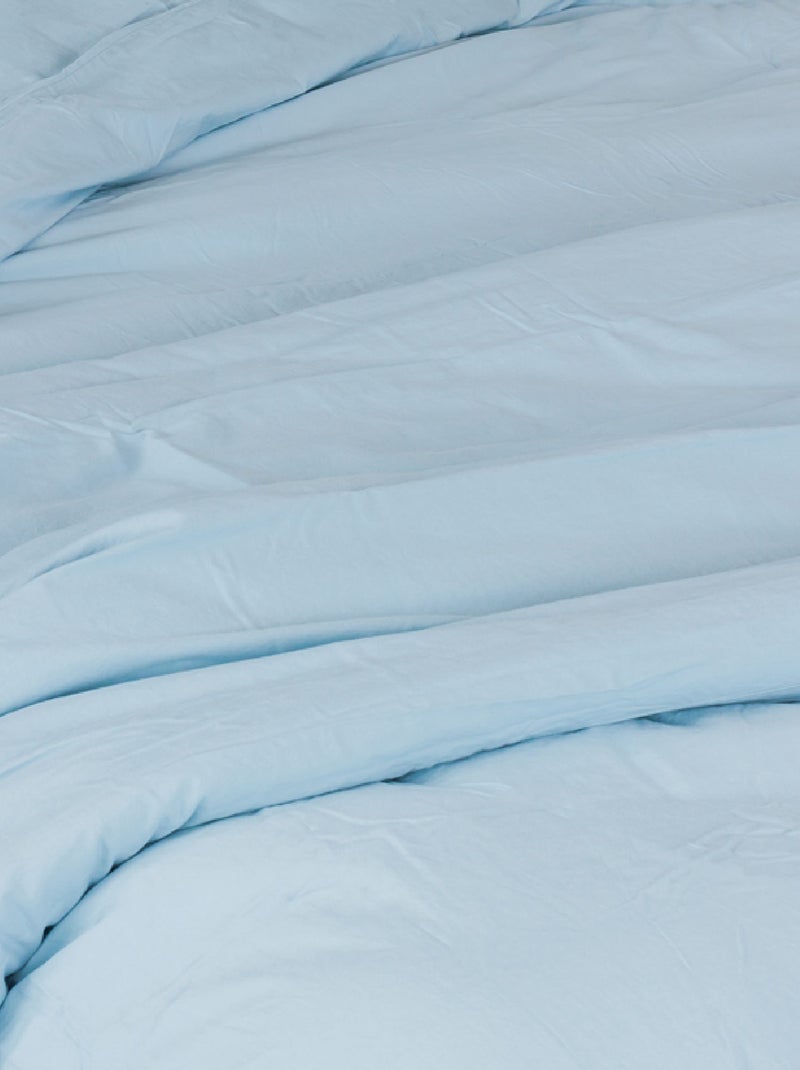 Capa de edredão de algodão lavado oekotex Azul-céu - Kiabi