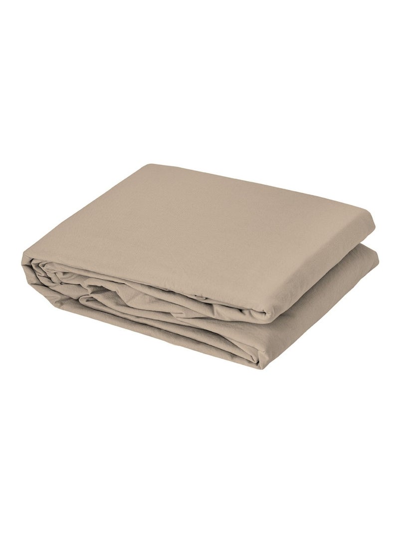 Capa de edredão de algodão lavado oekotex Bege - Kiabi