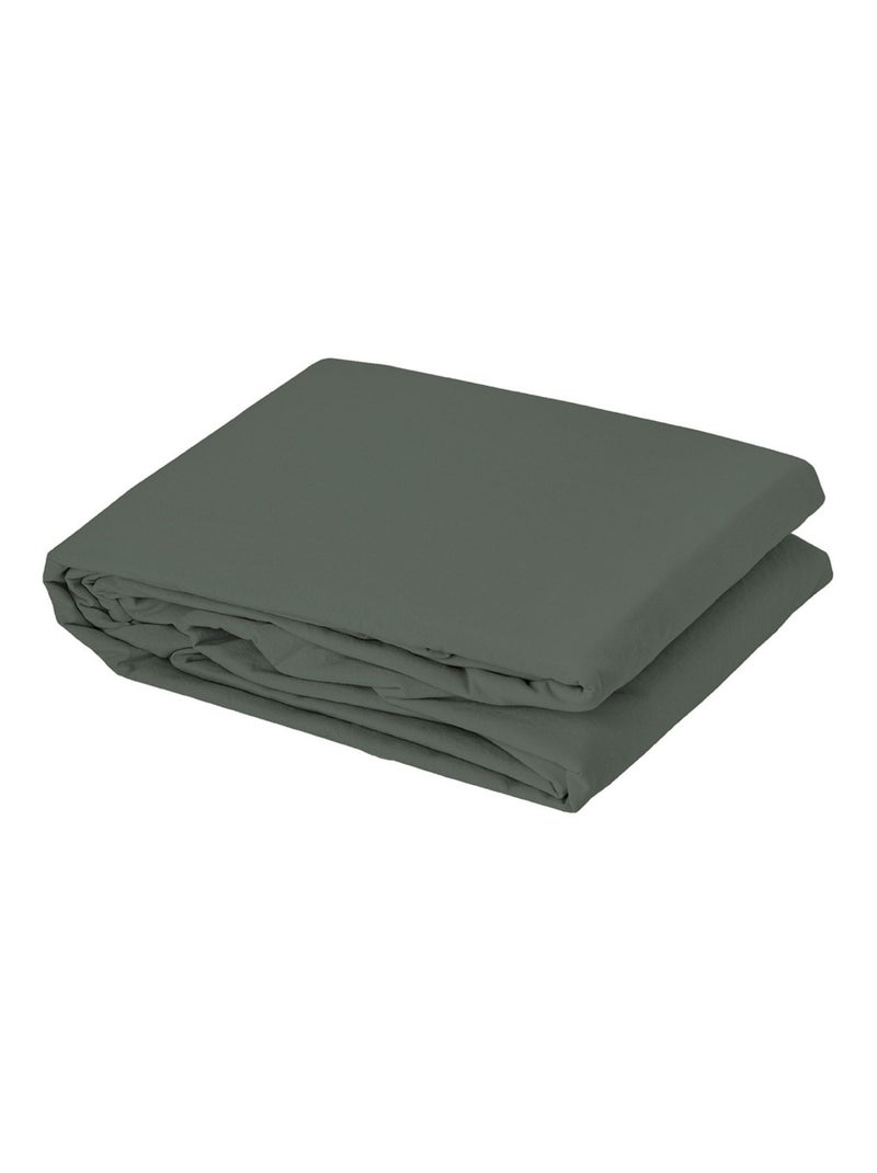 Capa de edredão de algodão lavado oekotex Verde escuro - Kiabi