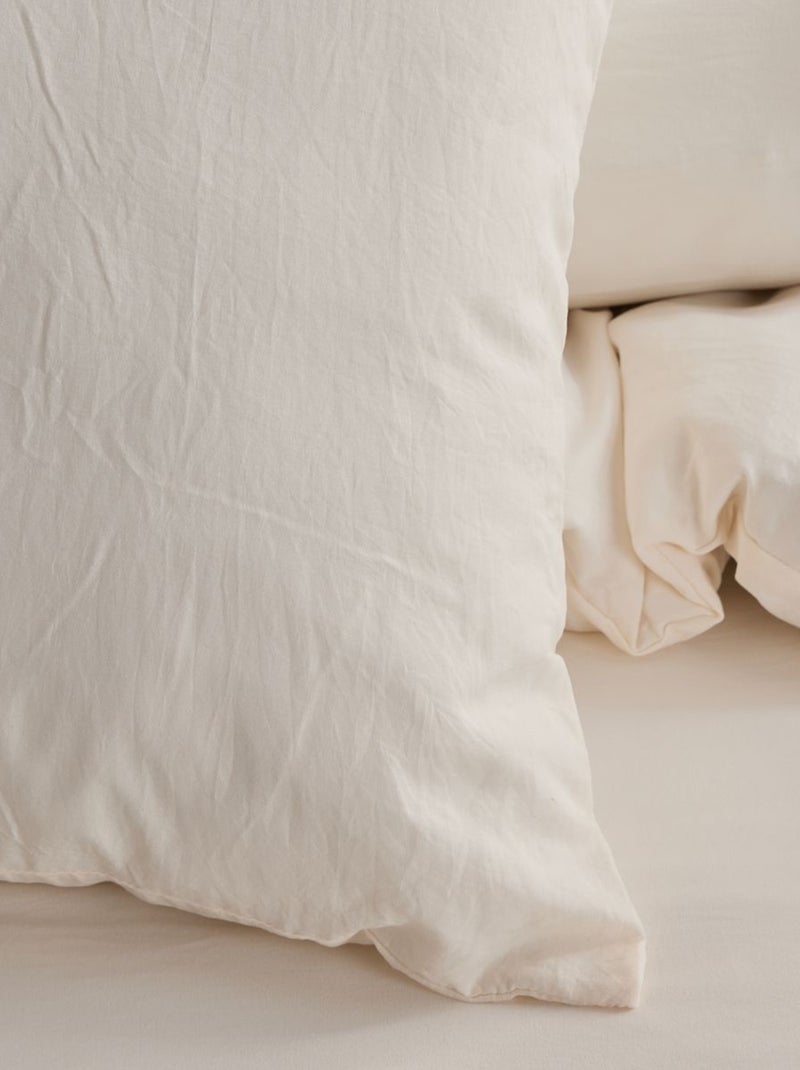 Capa de edredão e fronha de cama de casal BRANCO - Kiabi