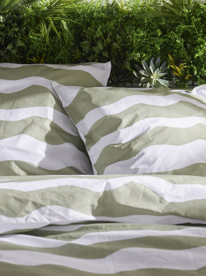Capa de edredão e fronha de cama de casal CINZA - Kiabi