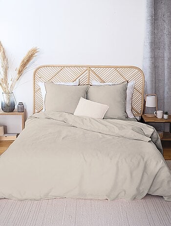 Capa de edredão e fronha de cama de linho misturado - Casal